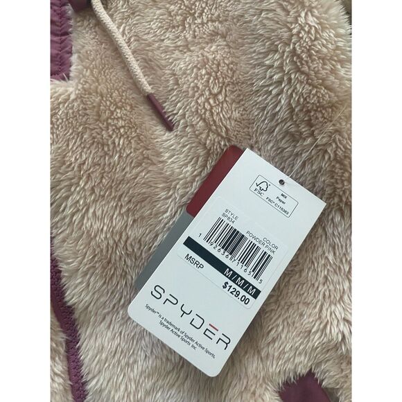 NWT Spyder M Thermoweb Colorblocked Hooded Full Zip Jacket Pink - Picture 3 of 6